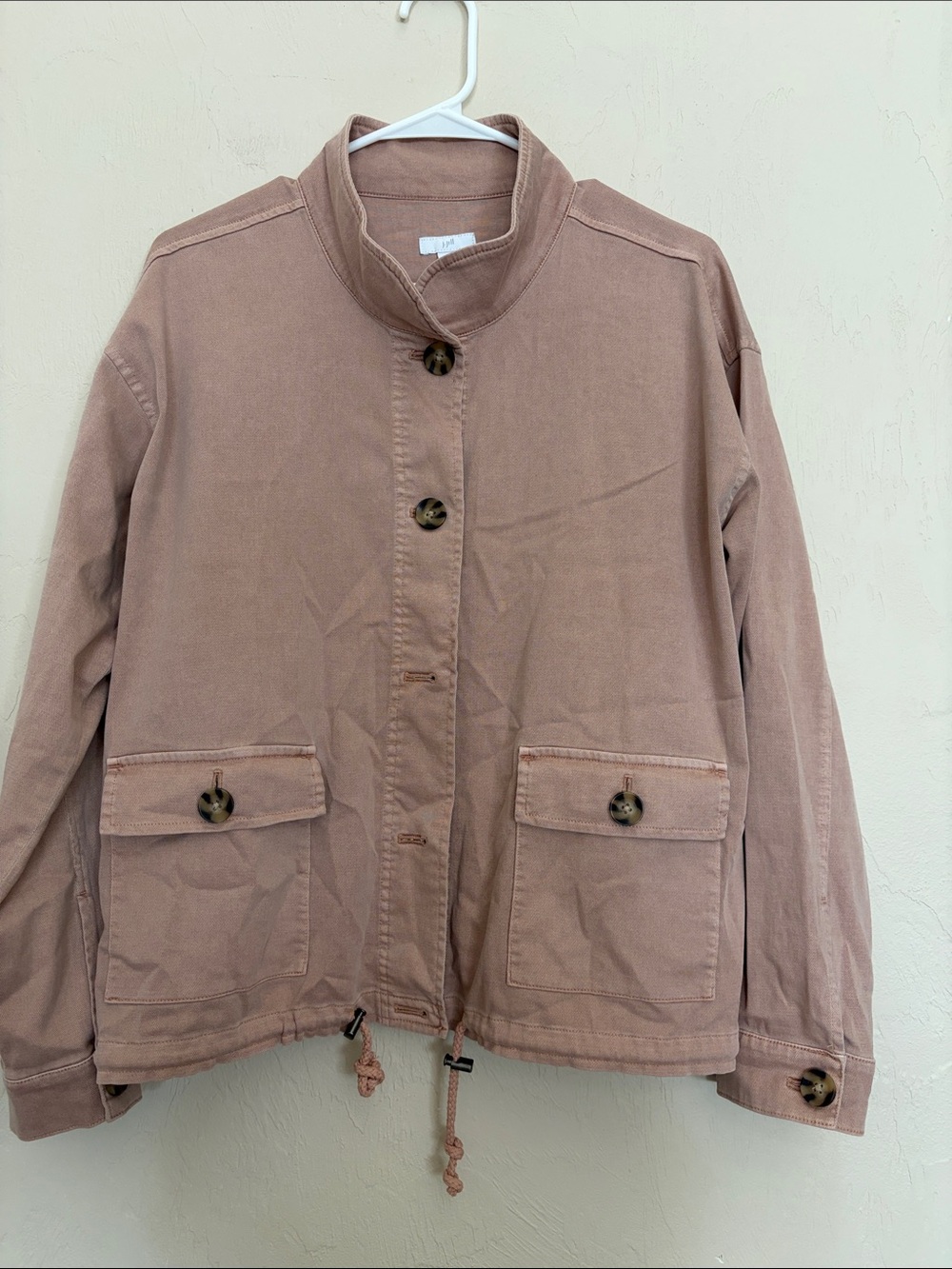 J Jill Utility Button Jacket in Khaki Rose. Like New! Excellent Condition!